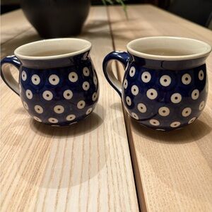 Polish Pottery Mugs, small - set of 2